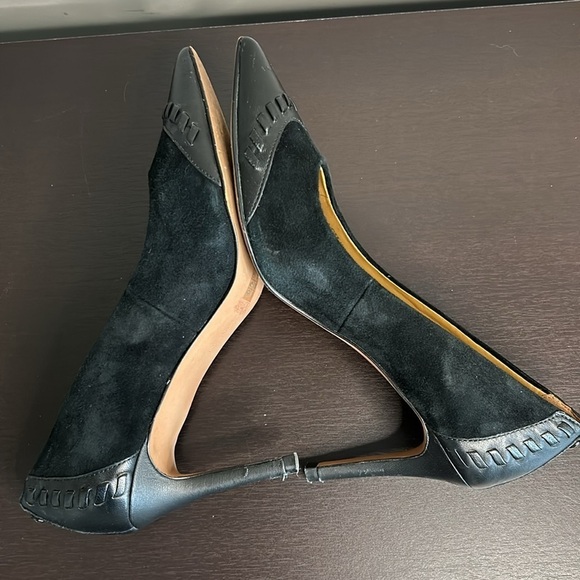 COACH Sophie Black Leather Suede Pump Pointed Toe Heels Shoe Sz 6 - Picture 10 of 12